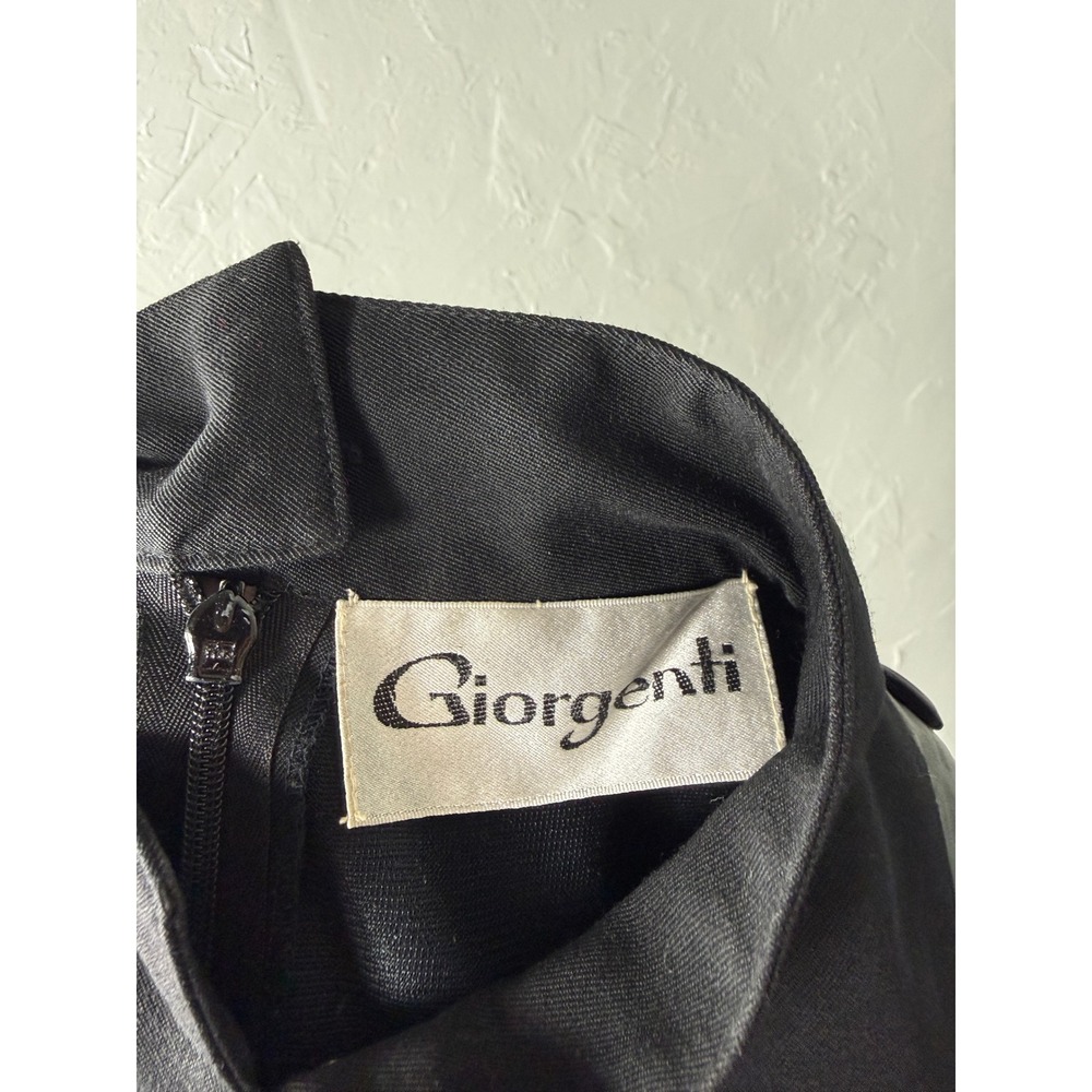 Vintage 90s Georgenti Dress 10 Wool Leather Gothic  Pockets Dolman SS10 - Picture 7 of 8